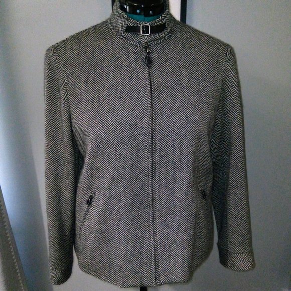 Lauren Ralph Lauren Wool Alpaca Herringbone Jacket Sz 14 - Picture 8 of 15